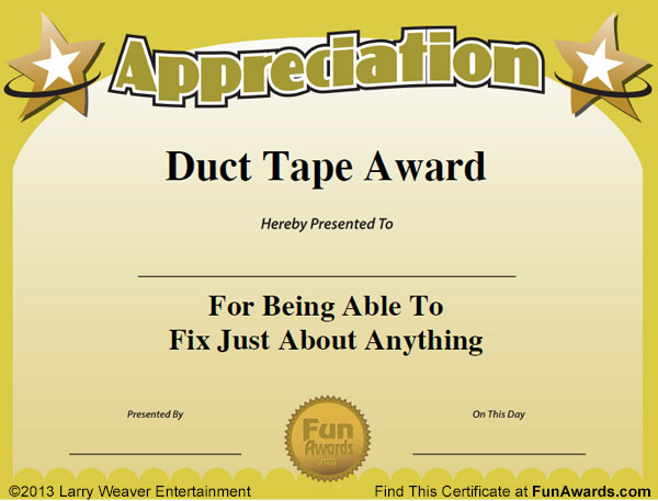 Funny Awards Certificates