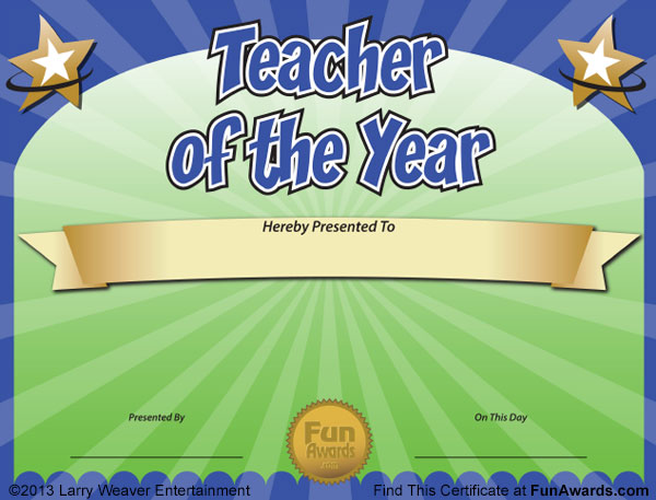 Teacher of the Year Award Template