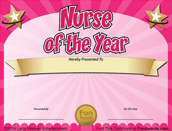 Nurse of the Year Award Certificate