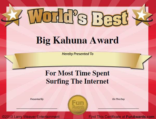 Big Kahuna Award